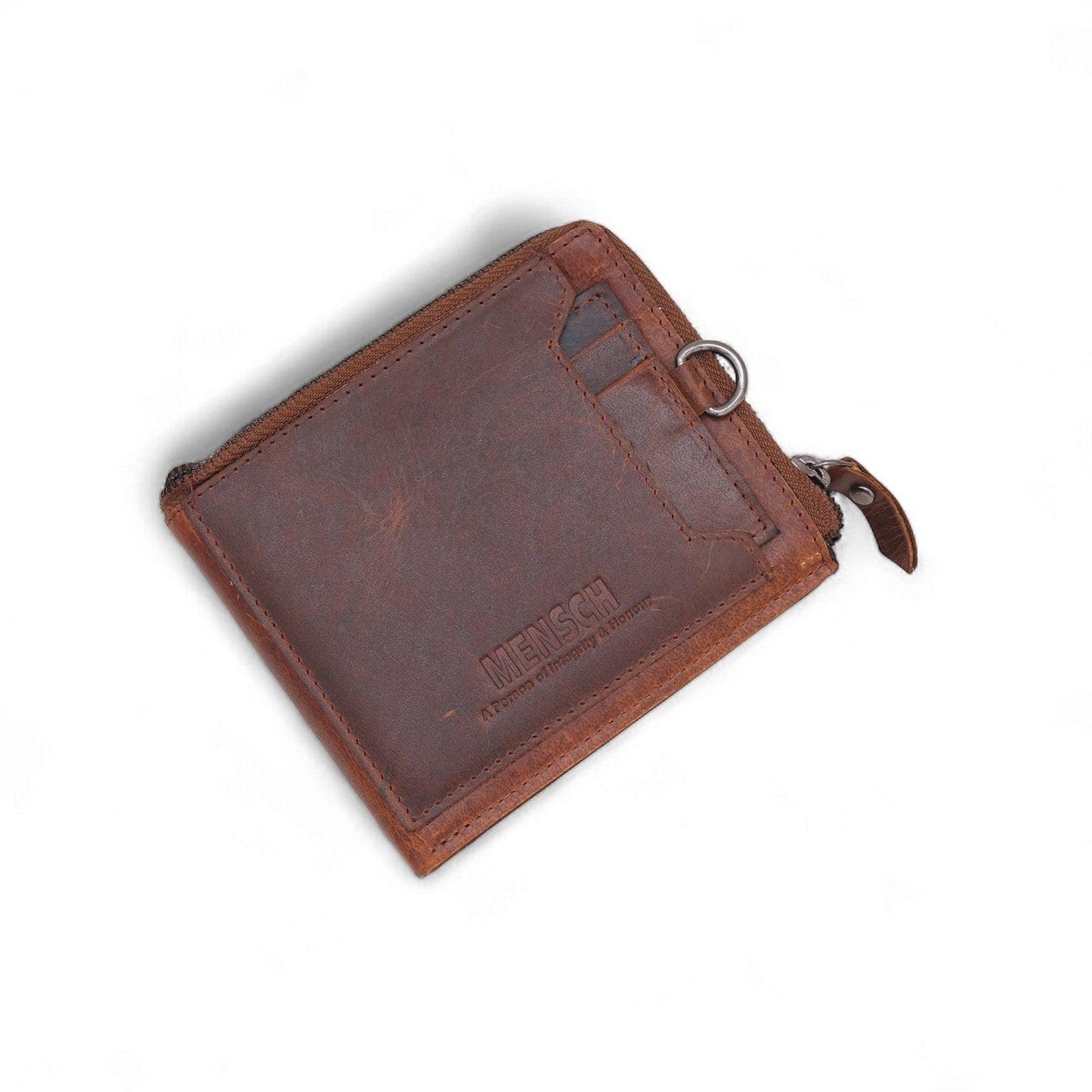 MENSCH® Genuine Leather RFID-Blocking Bifold Wallet for Men