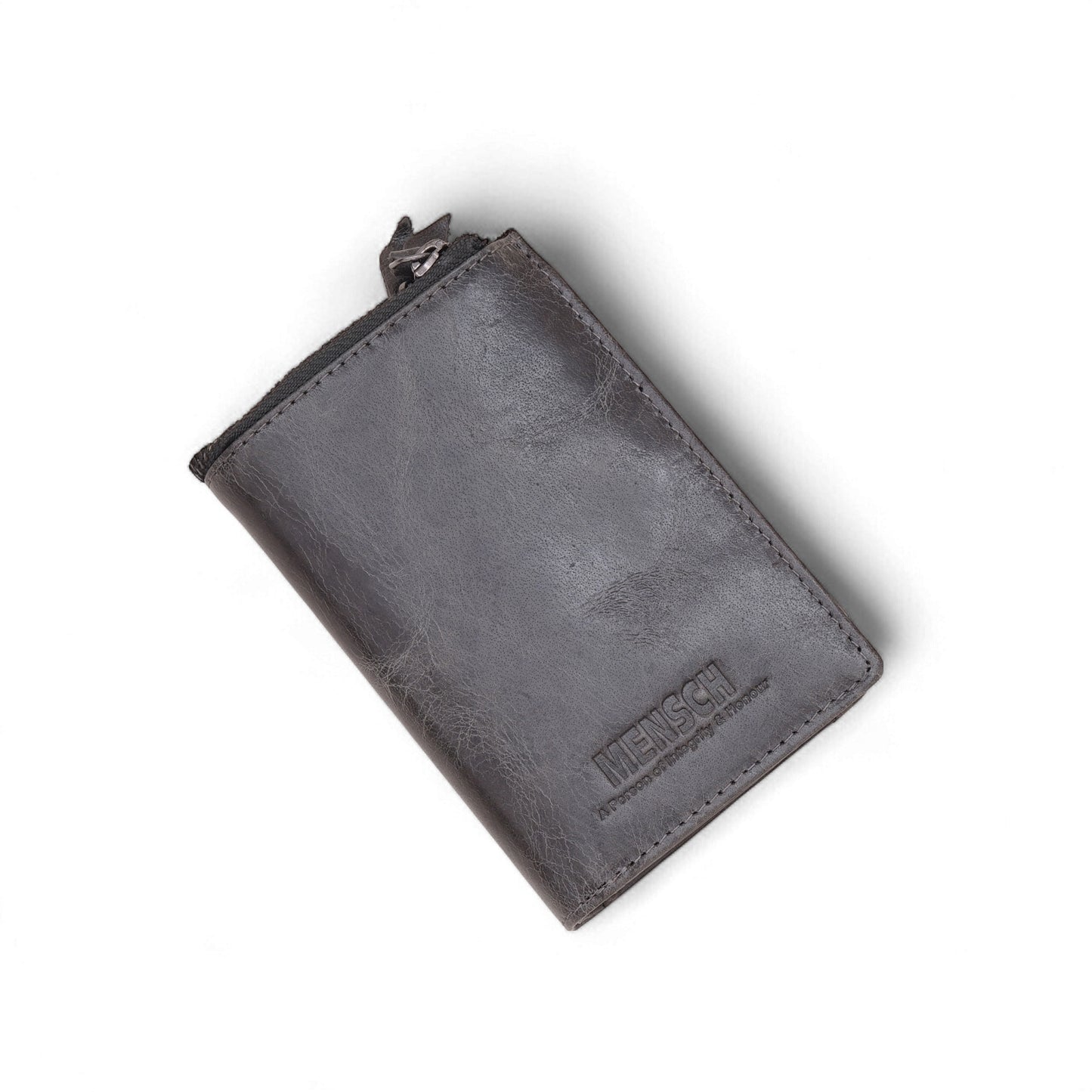 Mensch Genuine Leather Bifold Wallet with RFID Protected & Zippered pocket Wallet