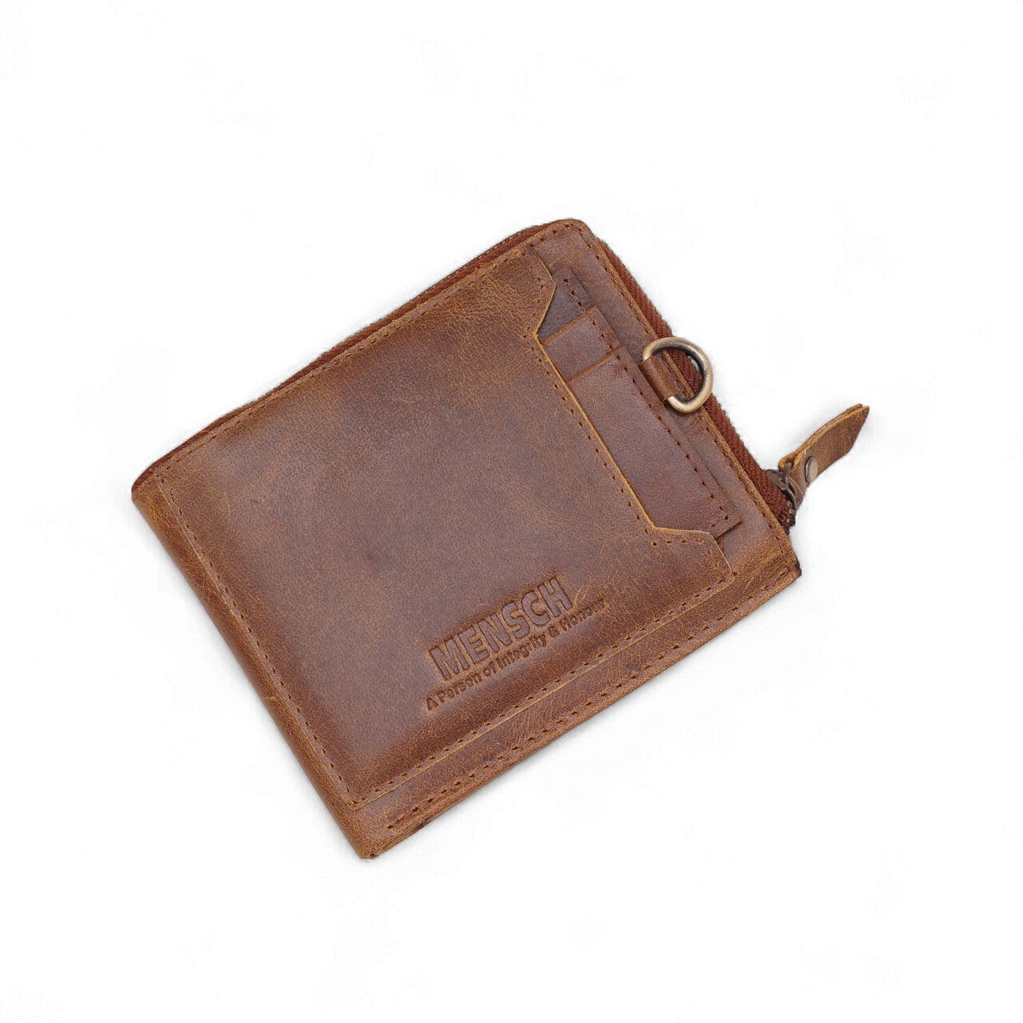 MENSCH® Genuine Leather RFID-Blocking Bifold Wallet for Men