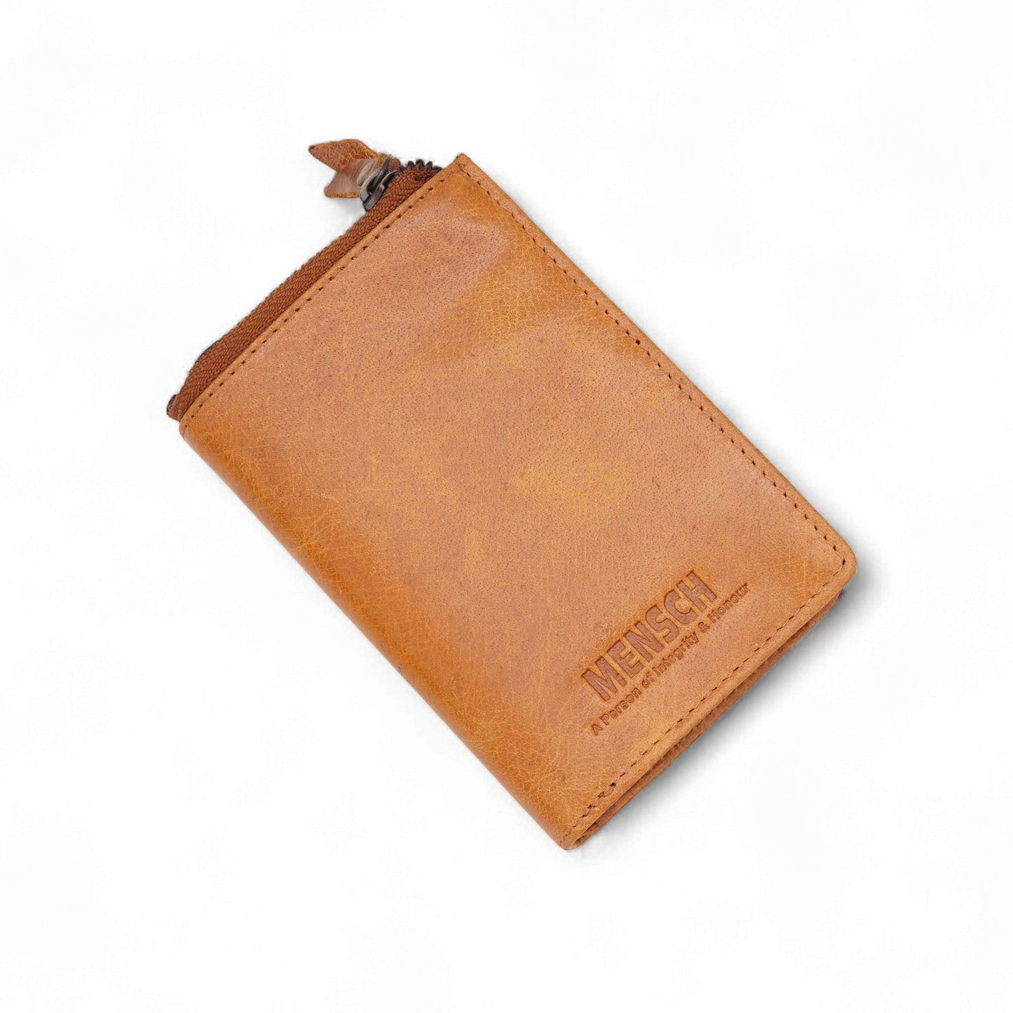 Mensch Genuine Leather Bifold Wallet with RFID Protected & Zippered pocket Wallet