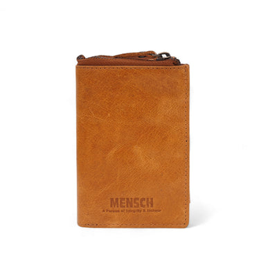 Mensch Genuine Leather Bifold Wallet with RFID Protected & Zippered pocket Wallet