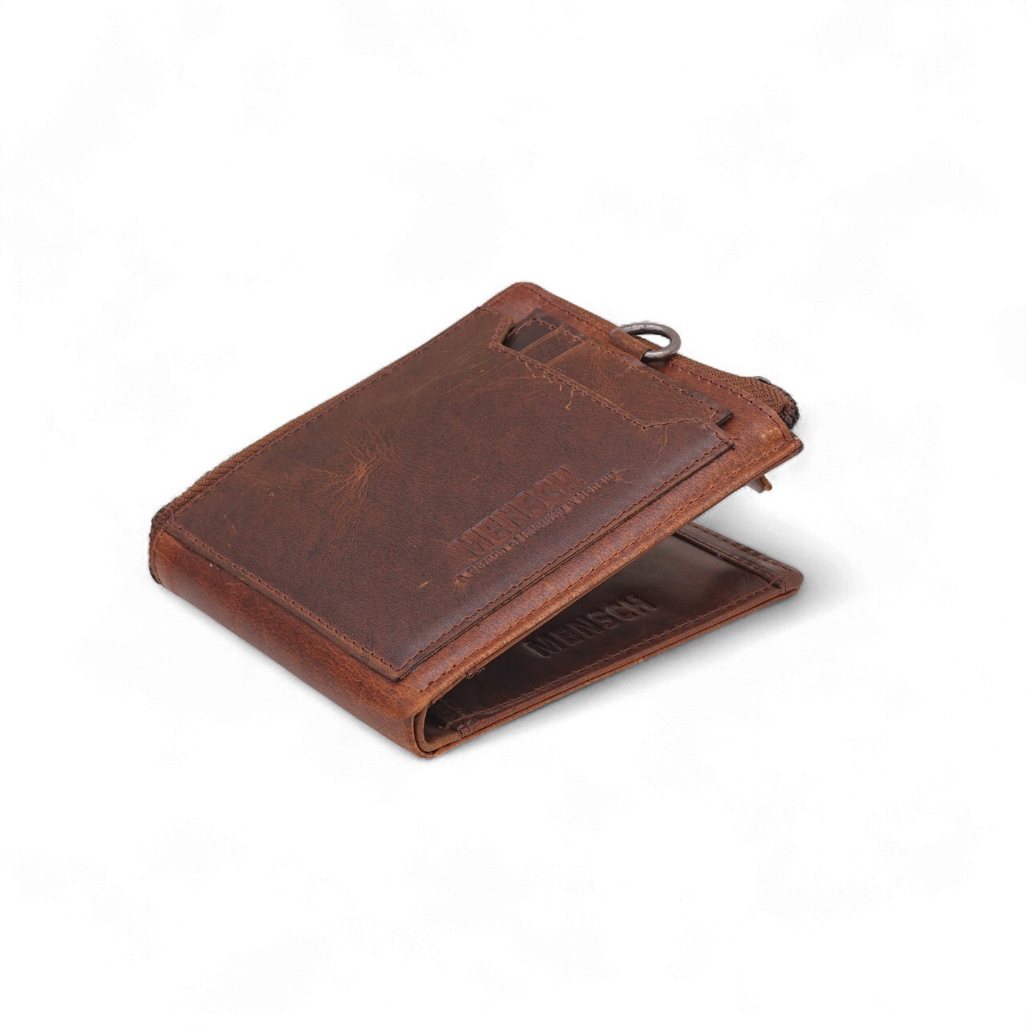 MENSCH® Genuine Leather RFID-Blocking Bifold Wallet for Men