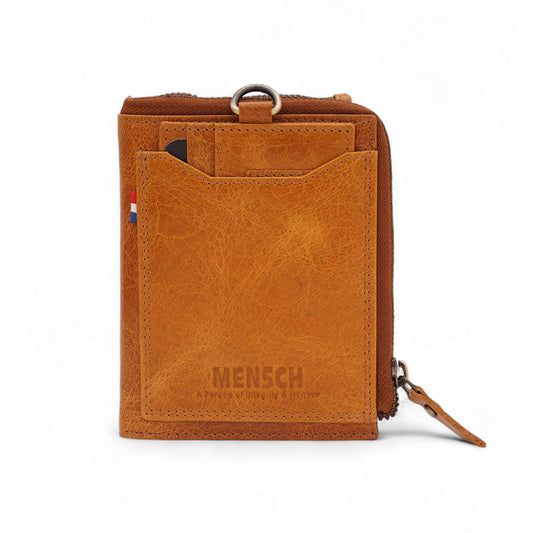 MENSCH® Genuine Leather RFID-Protected Bifold Wallet for Men with Detachable Card Holder