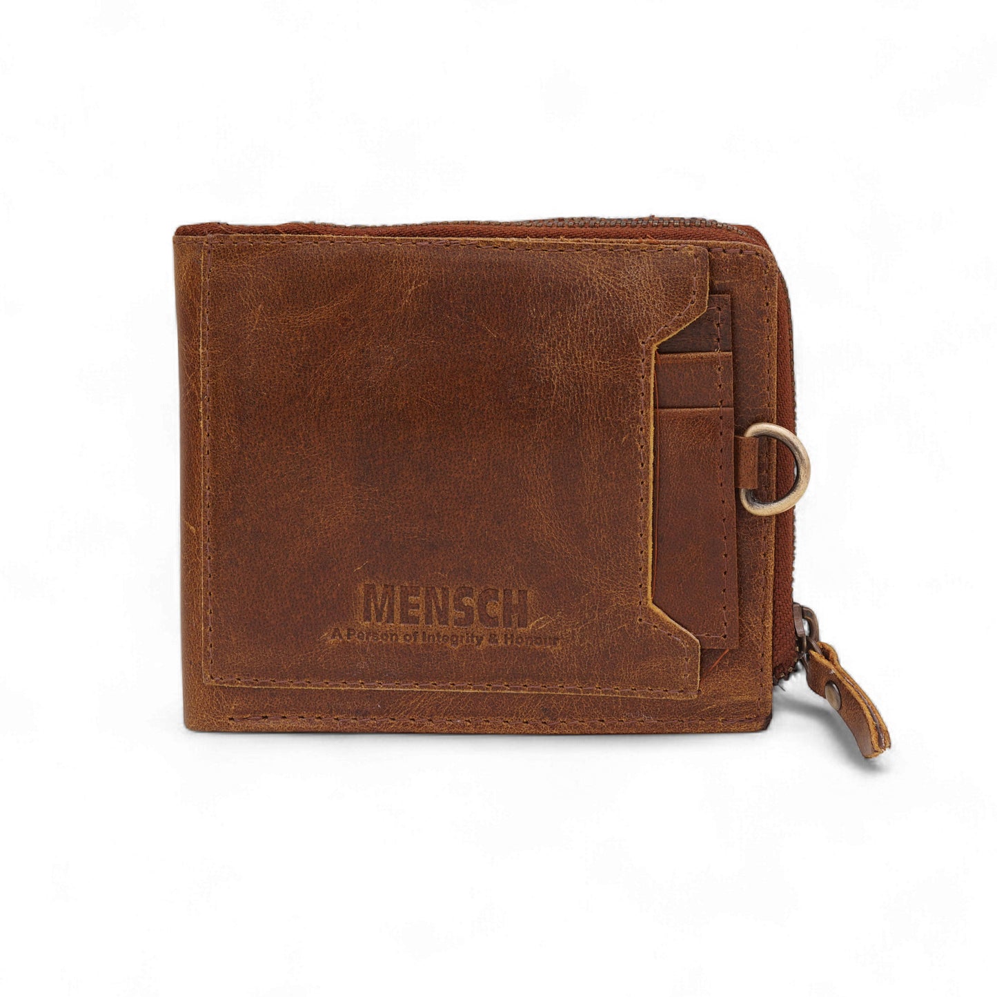 MENSCH® Genuine Leather RFID-Blocking Bifold Wallet for Men