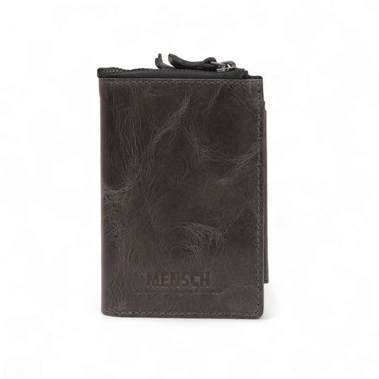 Mensch Genuine Leather Bifold Wallet with RFID Protected & Zippered pocket Wallet