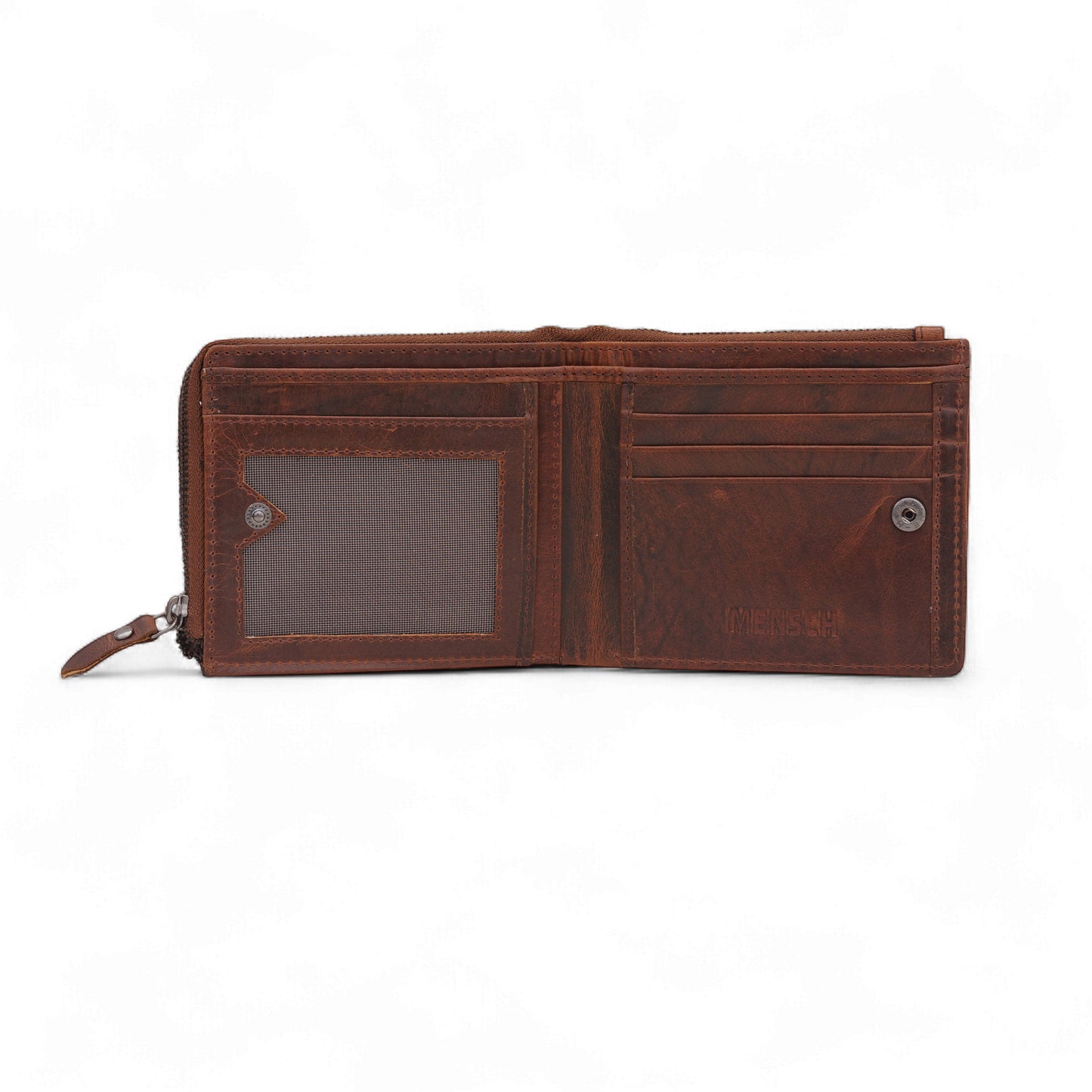 MENSCH® Genuine Leather RFID-Blocking Bifold Wallet for Men