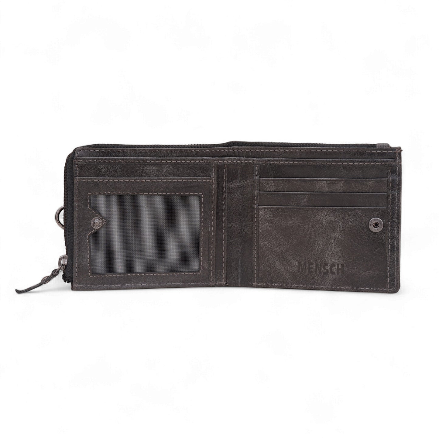 MENSCH® Genuine Leather RFID-Blocking Bifold Wallet for Men
