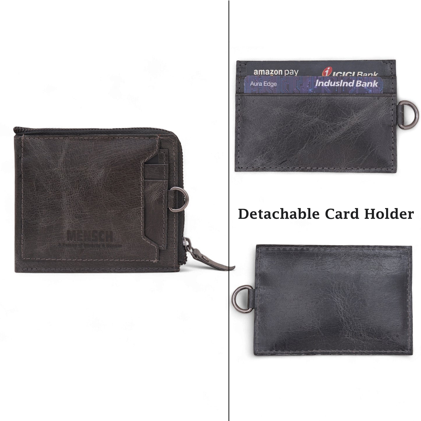 MENSCH® Genuine Leather RFID-Blocking Bifold Wallet for Men