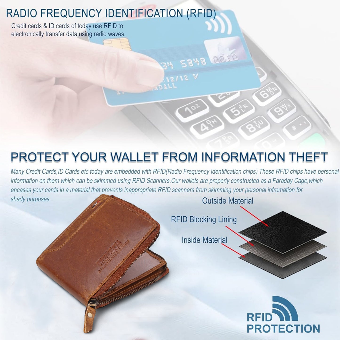 MENSCH® Vanguard Genuine Leather Bifold Wallet for Men
