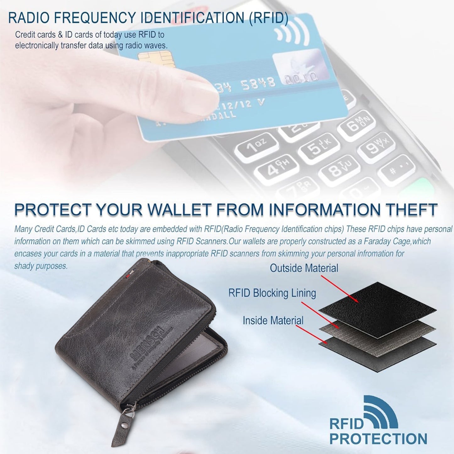 MENSCH® Vanguard Genuine Leather Bifold Wallet for Men