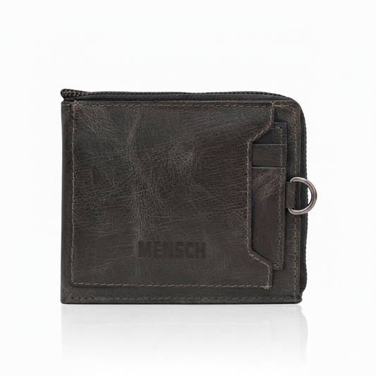 MENSCH® Genuine Leather RFID-Blocking Bifold Wallet for Men