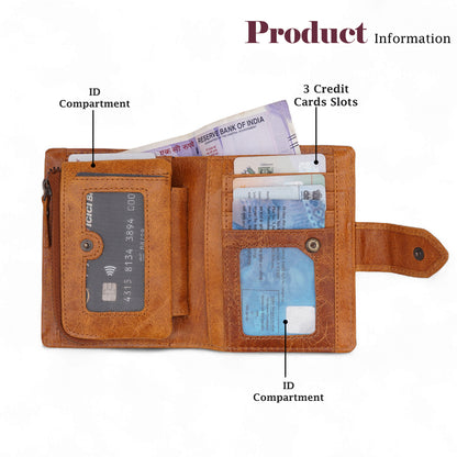 MENSCH® Genuine Leather Bifold Wallet for Men