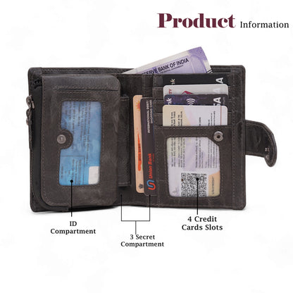 MENSCH® Genuine Leather Bifold Wallet for Men