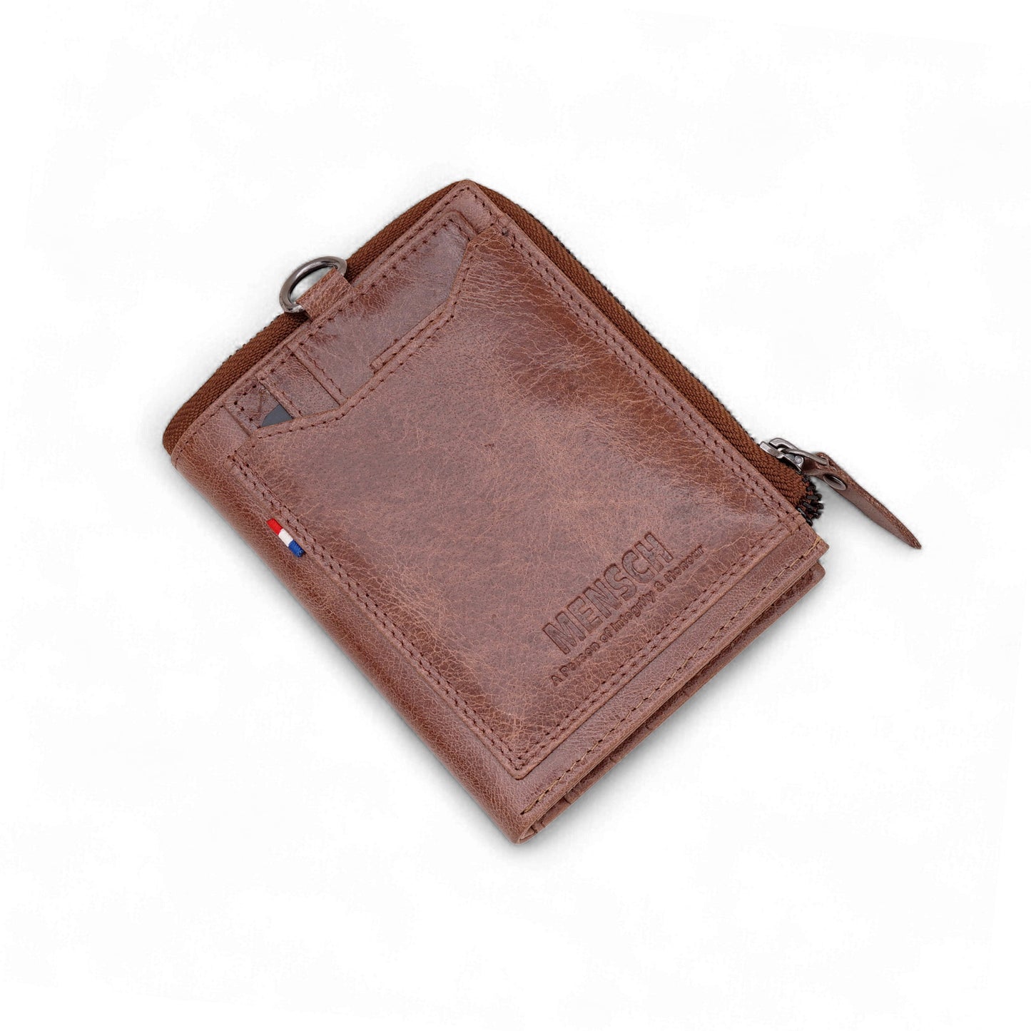 MENSCH® Genuine Leather RFID-Protected Bifold Wallet for Men with Detachable Card Holder