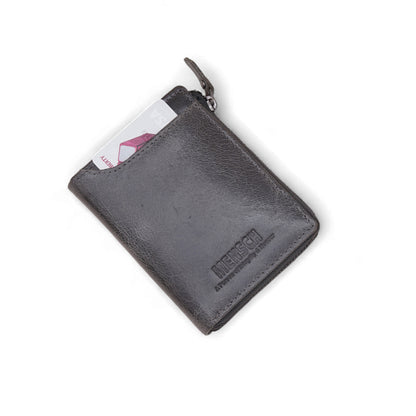 MENSCH® Genuine Leather RFID-Blocking Bifold Wallet for Men with Flip Design.