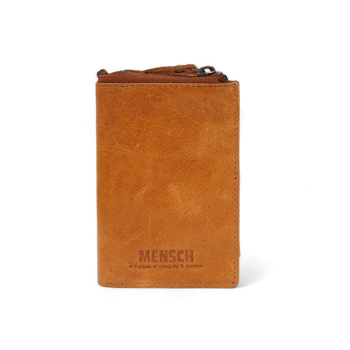 Mensch Genuine Leather Bifold Wallet with RFID Protected & Zippered  pocket Wallet