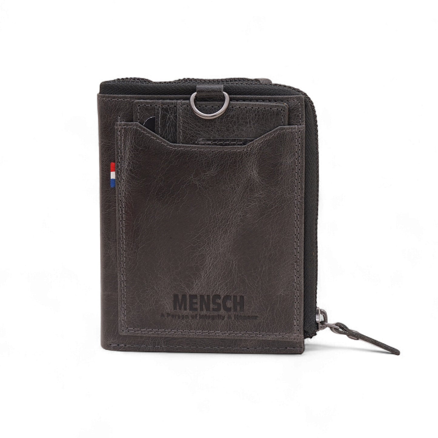 MENSCH® Genuine Leather RFID-Protected Bifold Wallet for Men with Detachable Card Holder
