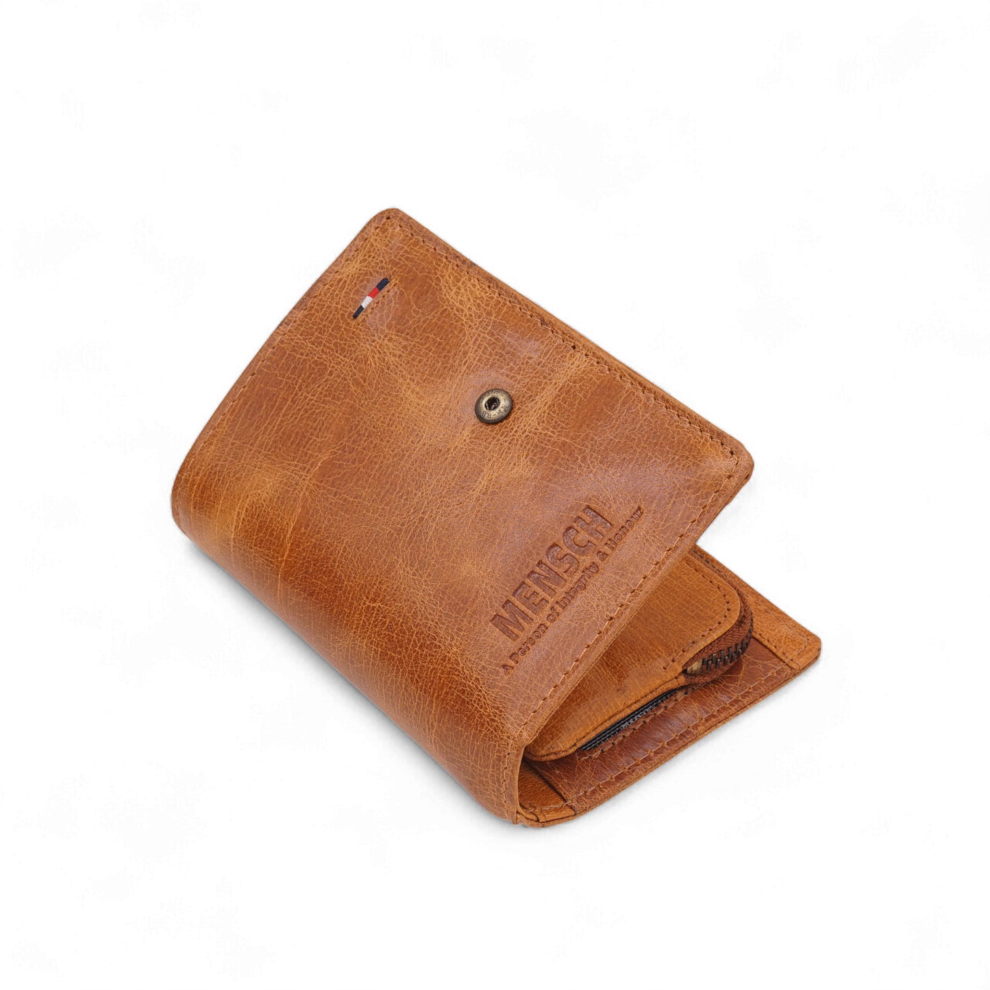 MENSCH® Genuine Leather Bifold Wallet for Men