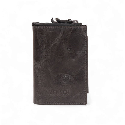 Mensch Genuine Leather Bifold Wallet with RFID Protected & Zippered  pocket Wallet