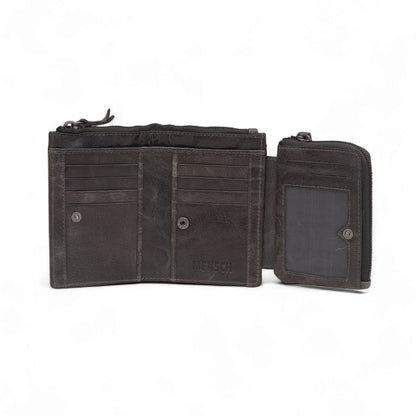 Mensch Genuine Leather Bifold Wallet with RFID Protected & Zippered  pocket Wallet
