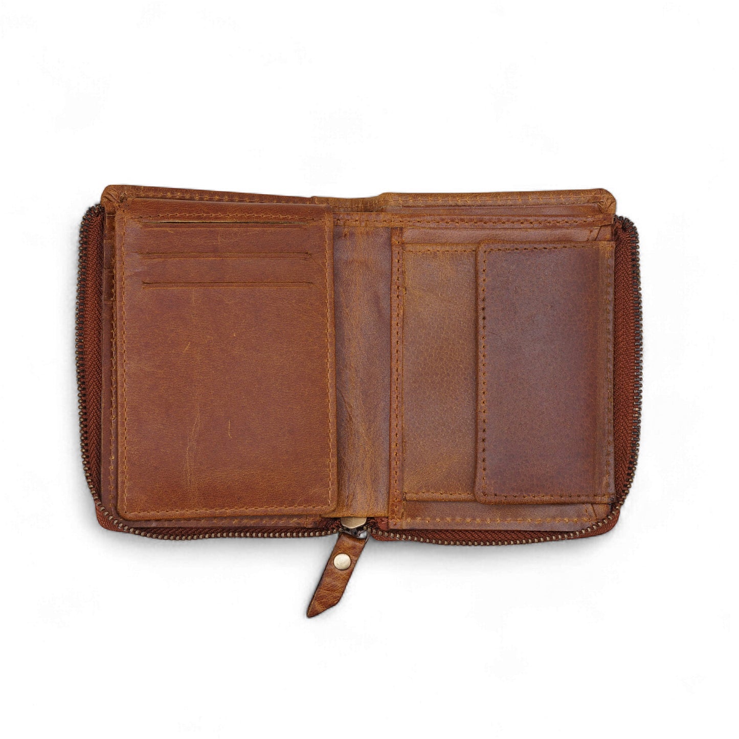 MENSCH® Genuine Leather RFID-Blocking Bifold Wallet for Men with Flip Design.