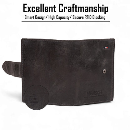 MENSCH® Genuine Leather Bifold Wallet for Men