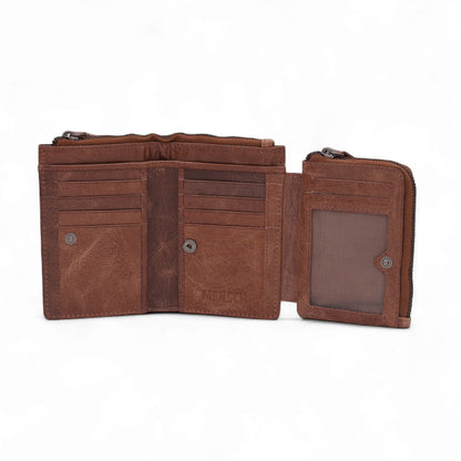 Mensch Genuine Leather Bifold Wallet with RFID Protected & Zippered  pocket Wallet