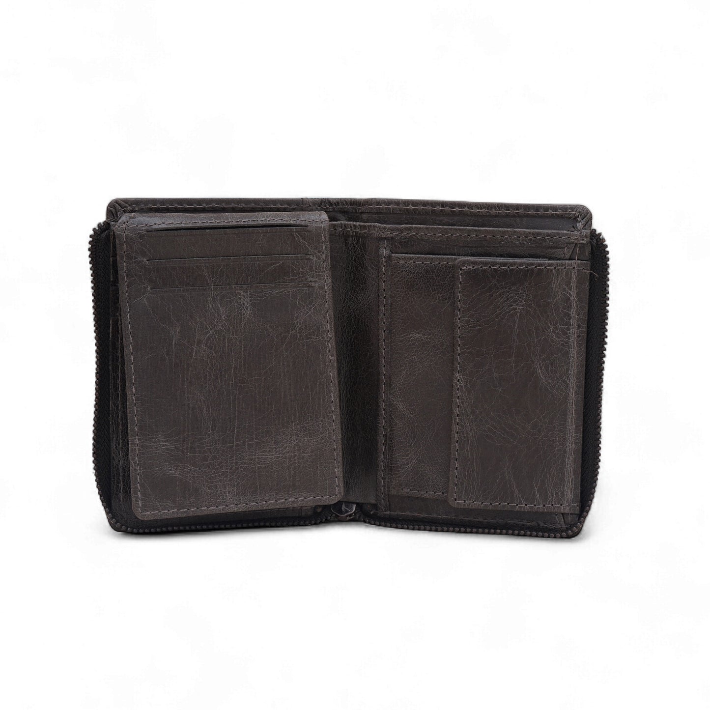 MENSCH® Genuine Leather RFID-Blocking Bifold Wallet for Men with Flip Design.