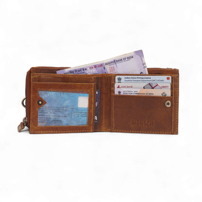 MENSCH® Genuine Leather RFID-Blocking Bifold Wallet for Men