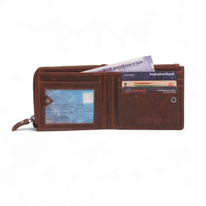 MENSCH® Genuine Leather RFID-Blocking Bifold Wallet for Men