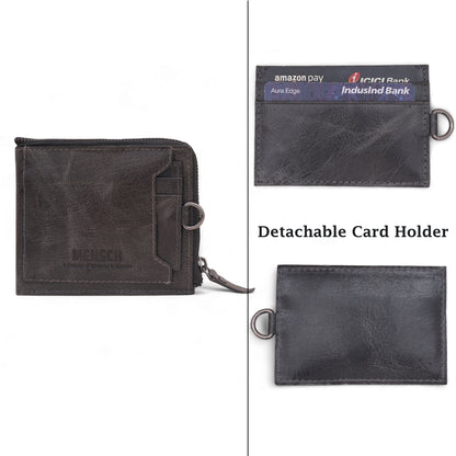 MENSCH® Genuine Leather RFID-Blocking Bifold Wallet for Men