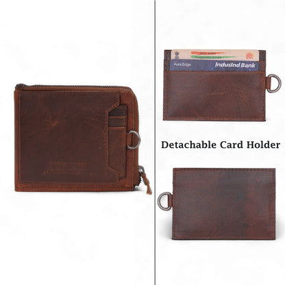 MENSCH® Genuine Leather RFID-Blocking Bifold Wallet for Men