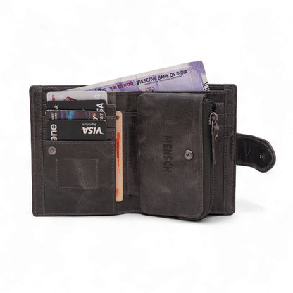 MENSCH® Genuine Leather Bifold Wallet for Men