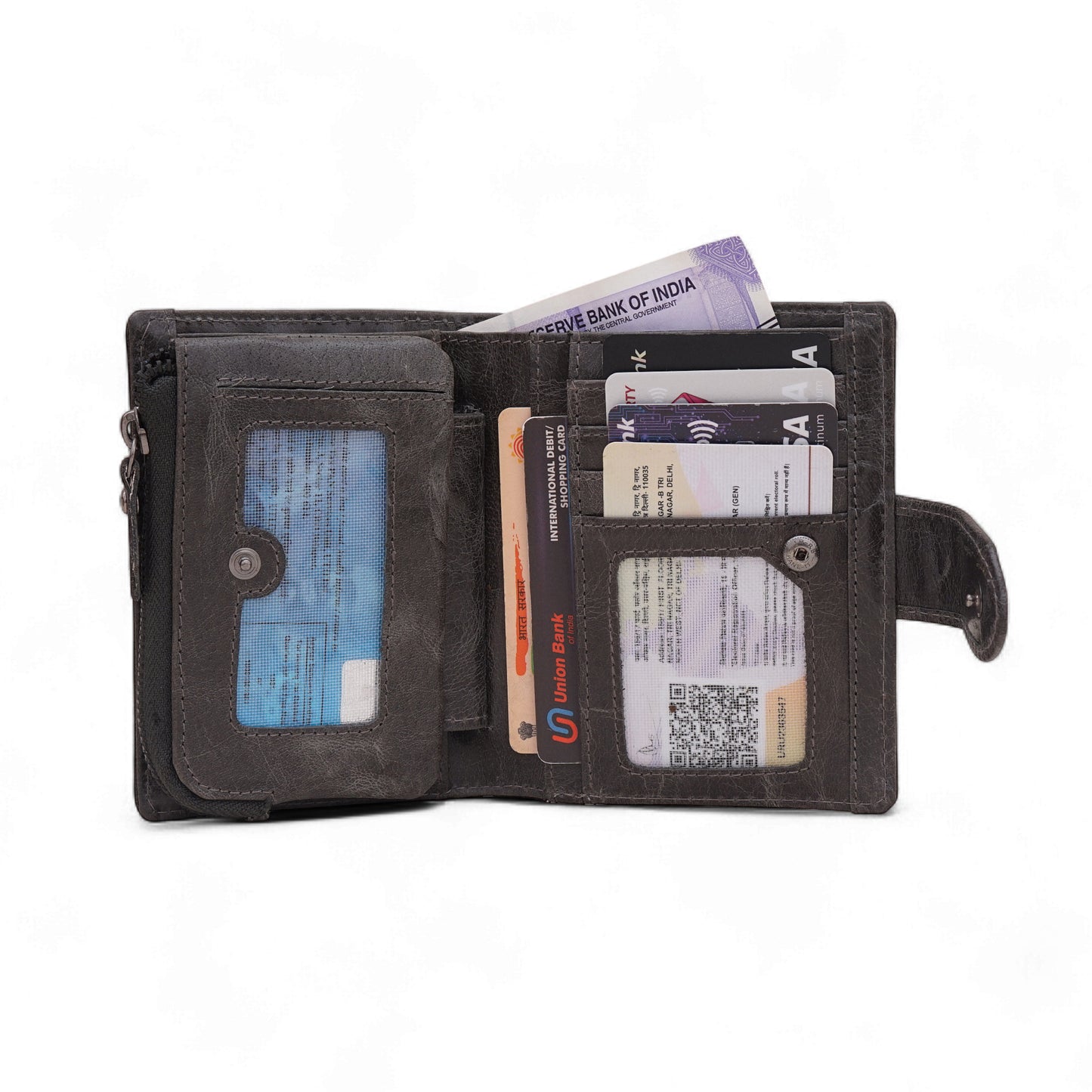 MENSCH® Genuine Leather Bifold Wallet for Men