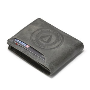 RAMNS - 027 Mensch Premium Vintage Crunch Leather Zipper Wallet With Centre Flap & Coin Pocket (Black)