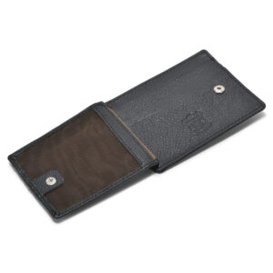 TC - 996 Full Grain Leather Card Holder Side Flap Tich Lock (black)