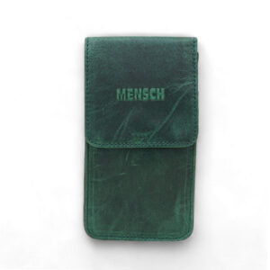 MMMNS - 01 Mensch Crunch Leather Mobile Holster , Blet Pouch For Carry Mobile, Power Bank, Cards (Green)