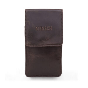 MMMNS - 01 Mensch Crunch Leather Mobile Holster , Blet Pouch For Carry Mobile, Power Bank, Cards (Brown)