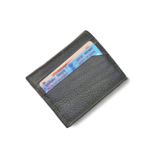 SS Tilt Cut Men's Leather Cardholder Mini Wallet (Olive Green)