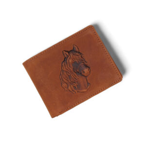 AK-ALFW-5399  Horse Embossed Genuine Leather Vintage Wallet For Men With RFID Protected (Brown)