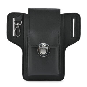 TC-010 Artificial Leather Mobile Holster With Double Belt Loop , Belt Pouch  (BLK)