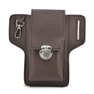 TC-010  Artificial Leather Mobile Holster With Double Belt Loop , Belt Pouch (BRN)