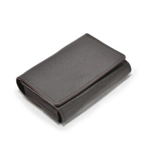 TC-06 Artificial Leather Album Card Holder Secure Flap Tich Lock Horizontal Shape (BRN)