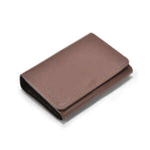 TC-06 Artificial Leather Album Card Holder Secure Flap Tich Lock Horizontal Shape (TAN)