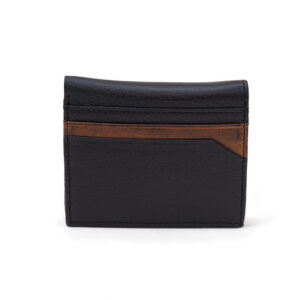 SS Tilt Cut Men's Leather Cardholder Mini Wallet (Dark Brown)