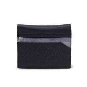 SS Tilt Cut  Men's Leather Cardholder Mini Wallet (Black)