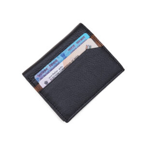 SS Tilt Cut Men's Leather Cardholder Mini Wallet (Dark Brown)