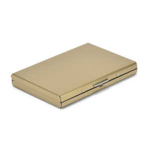 6 Slots | RFID Protected | Metal Credit Card Holder Wallet for Men & Women (Gold)