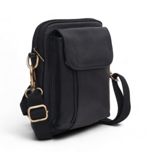 TSTF-19 Multi-Pocket Sling Travel | Cross Body | office Messenger | One Side Shoulder | Blet Pouch for Men & Women (Black)