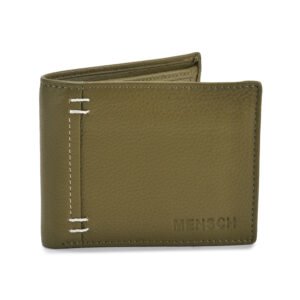 NRSC-12 Men's Leather Wallet Bunai Flap , Coin Pocket , Full Grain Leather (Green)